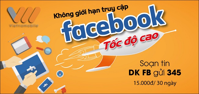 Đăng ký gói FB Vietnamobile truy cập Facebook không giới hạn
